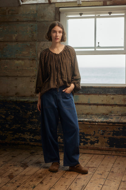 Ottilie Blouse - Chestnut Gingham