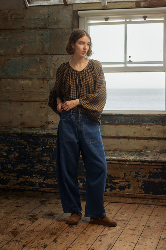 Ottilie Blouse - Chestnut Gingham