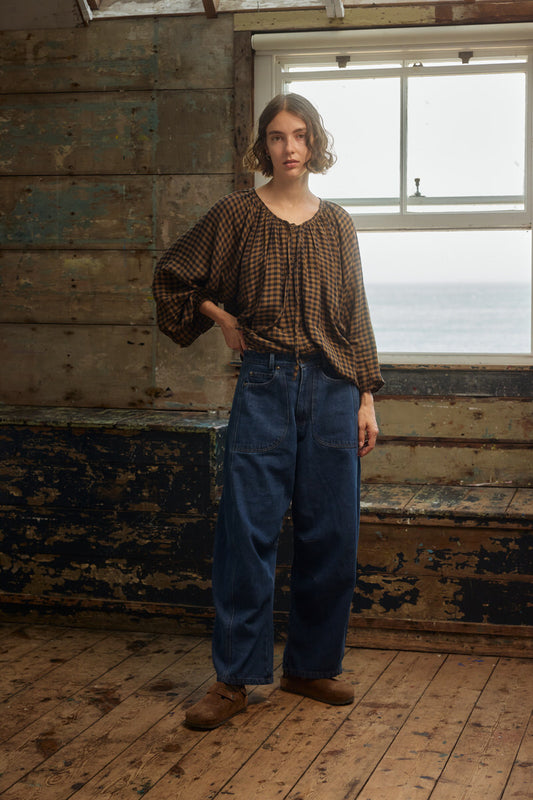 Ottilie Blouse - Chestnut Gingham