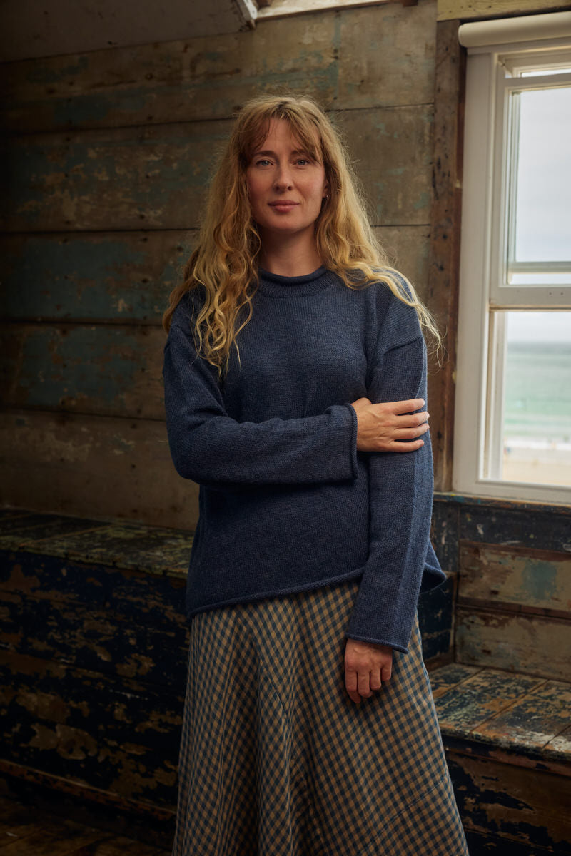 Fisherwoman's Jumper - Alpaca Indigo