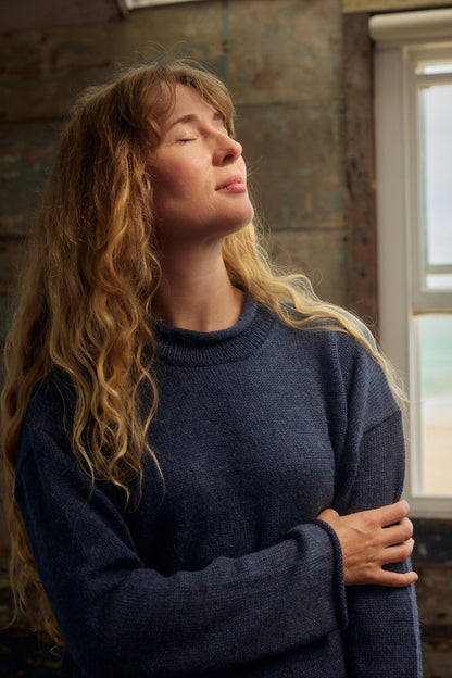 Fisherwoman's Jumper - Alpaca Indigo