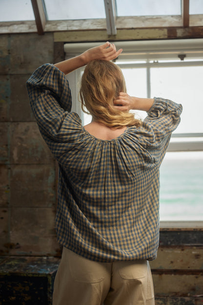 Wren Blouse - Bluebell Gingham