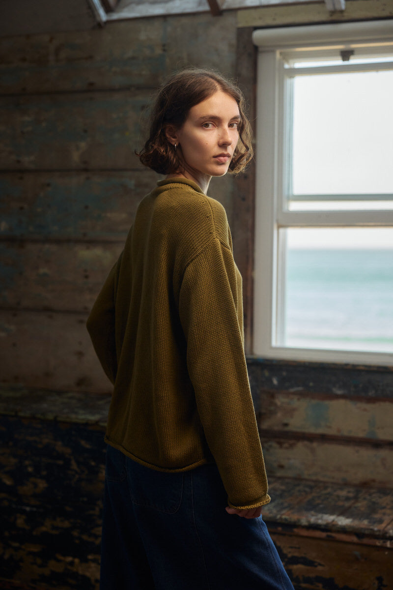 Fisherwoman's Jumper - Moss Green