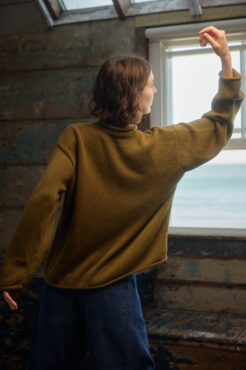 Fisherwoman's Jumper - Moss Green