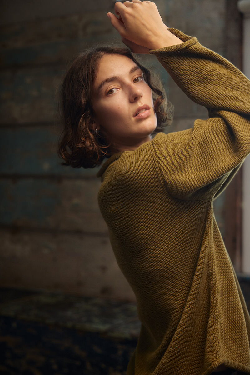 Fisherwoman's Jumper - Moss Green