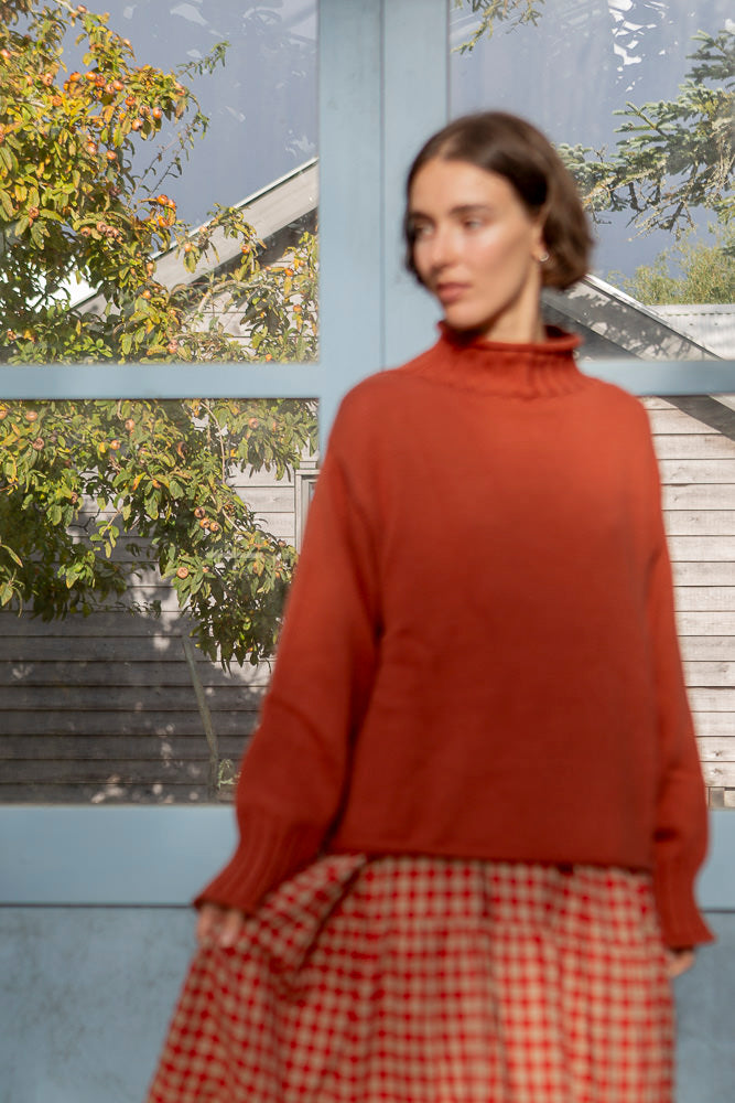 Sculpted Guernsey Jumper - Paprika