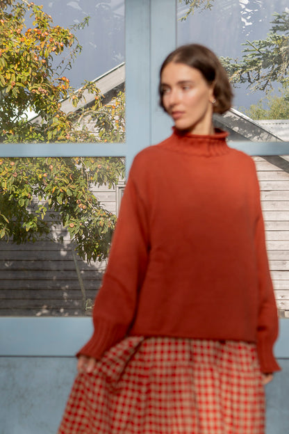 Sculpted Guernsey Jumper - Paprika