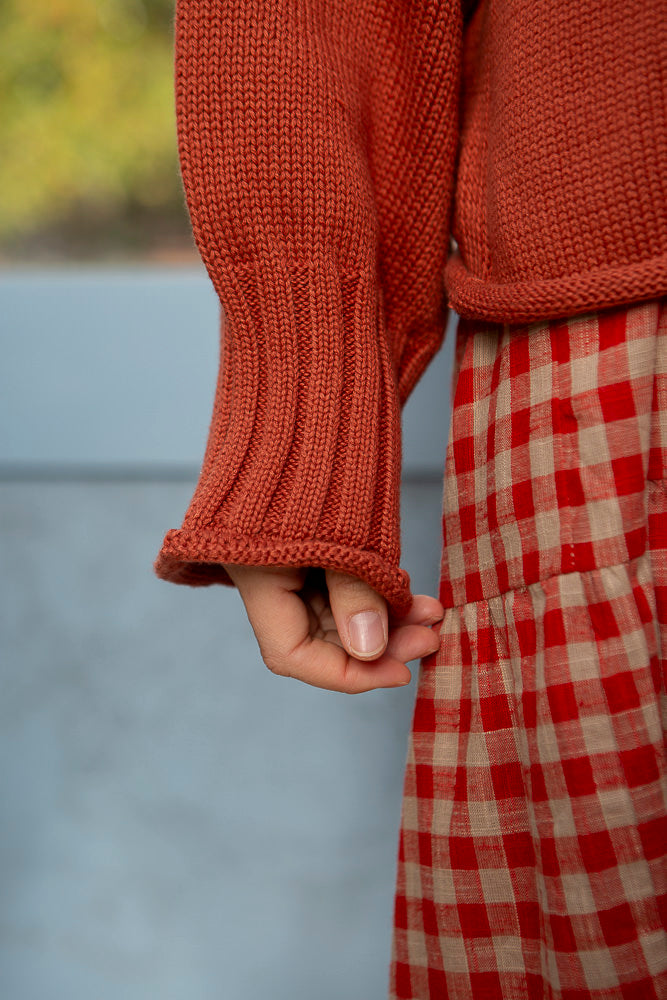 Sculpted Guernsey Jumper - Paprika