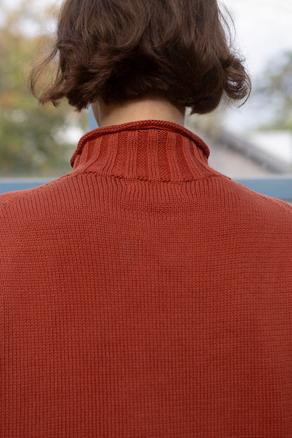 Sculpted Guernsey Jumper - Paprika