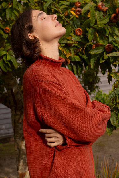Sculpted Guernsey Jumper - Paprika