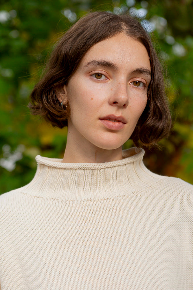 Sculpted Guernsey Jumper - Buttermilk