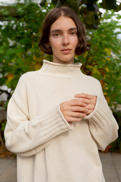 Sculpted Guernsey Jumper - Buttermilk