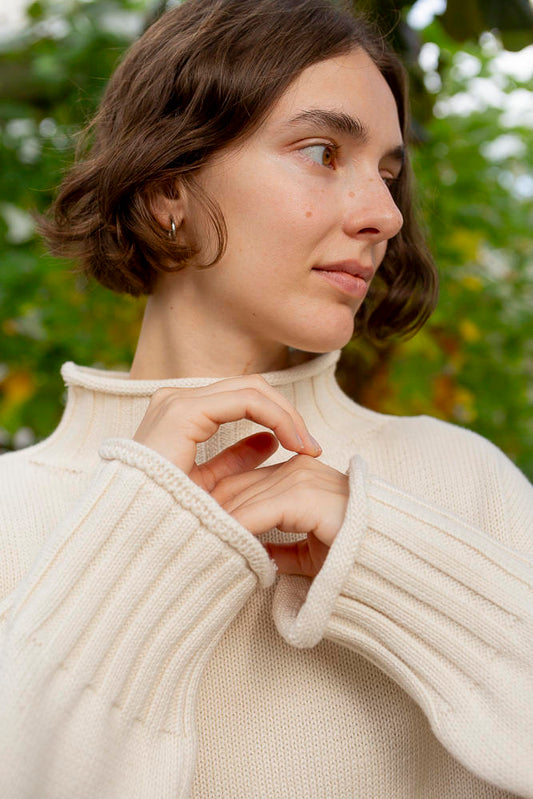 Sculpted Guernsey Jumper - Buttermilk