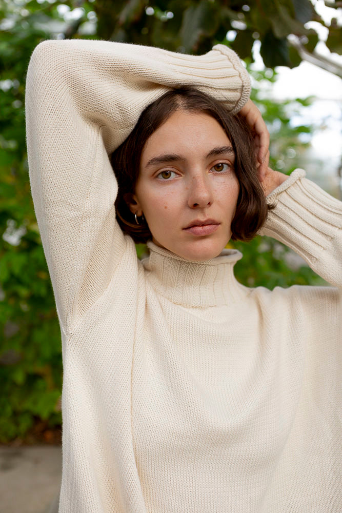 Sculpted Guernsey Jumper - Buttermilk