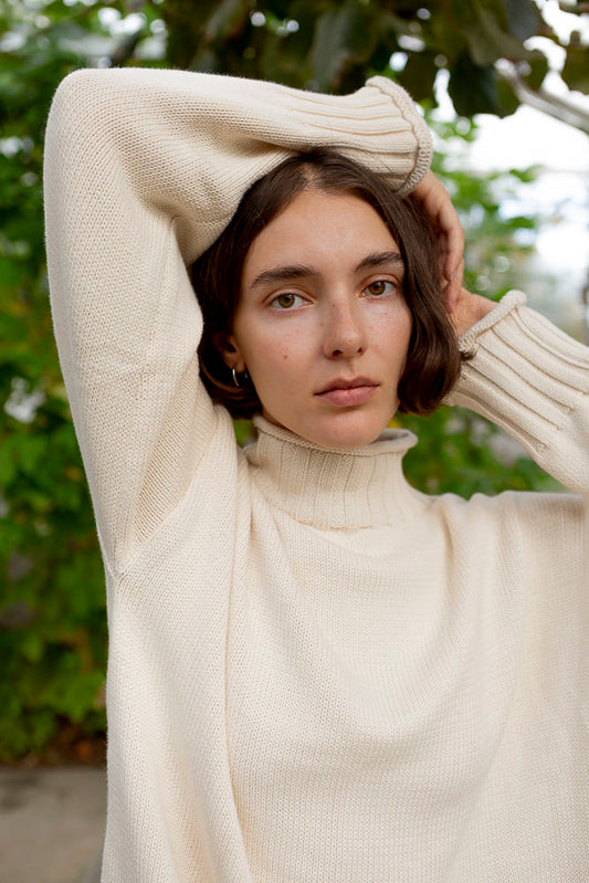 Sculpted Guernsey Jumper - Buttermilk
