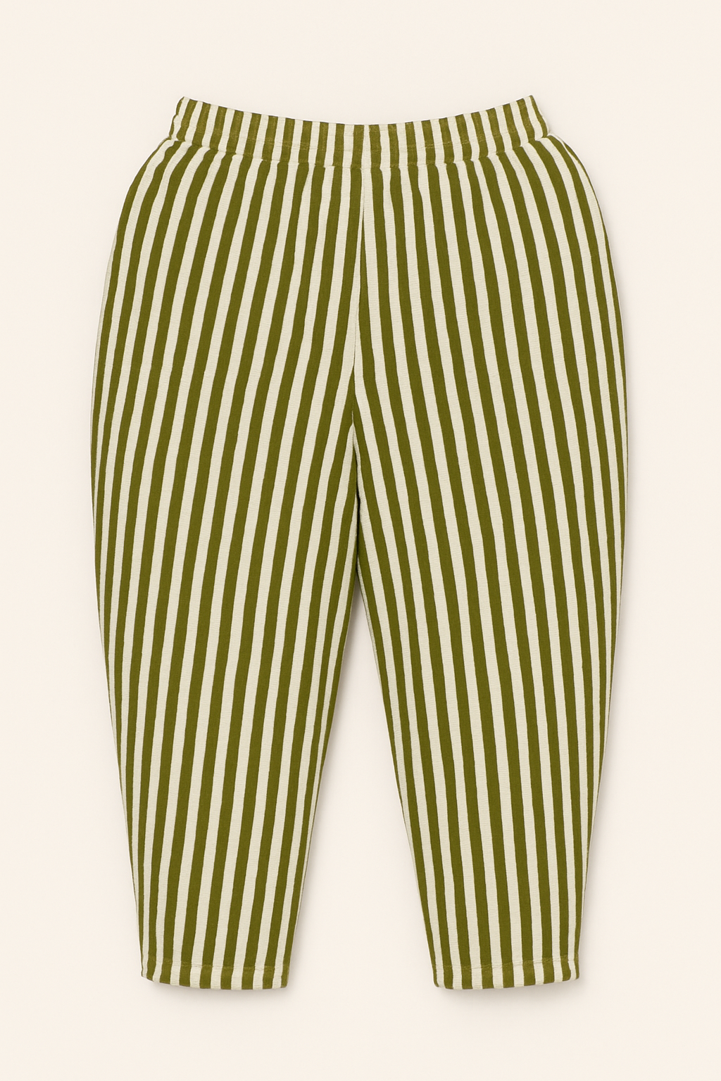 Striped Trousers - Basil Green Stripe