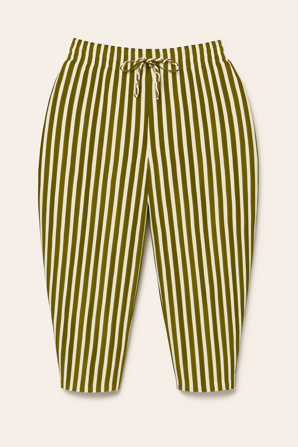 Striped Trousers - Basil Green Stripe