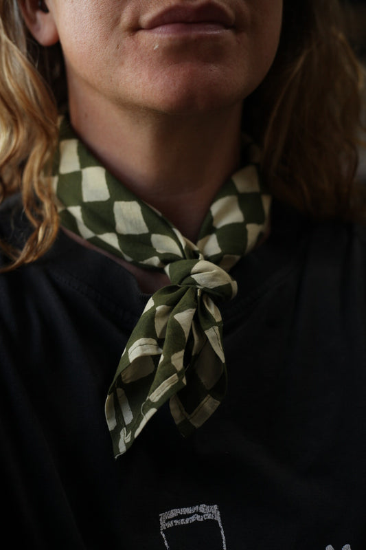 Neckerchief - Green Checkers
