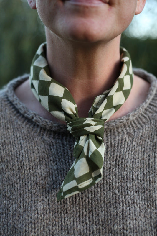 Neckerchief - Green Checkers