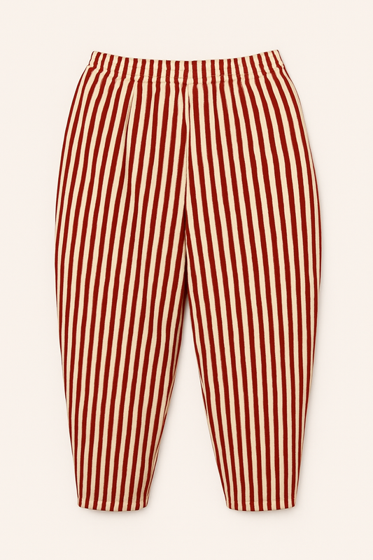 Striped Trousers - Ruby Red Stripe