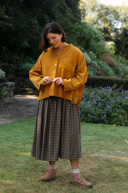 Wren Midi Dress - Chestnut Gingham