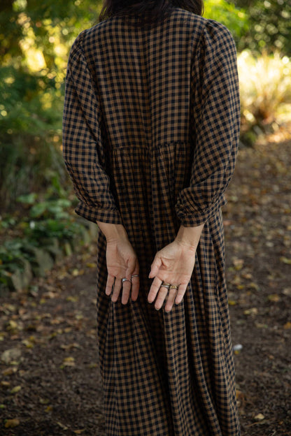 Orla Midi Dress - Chestnut Gingham