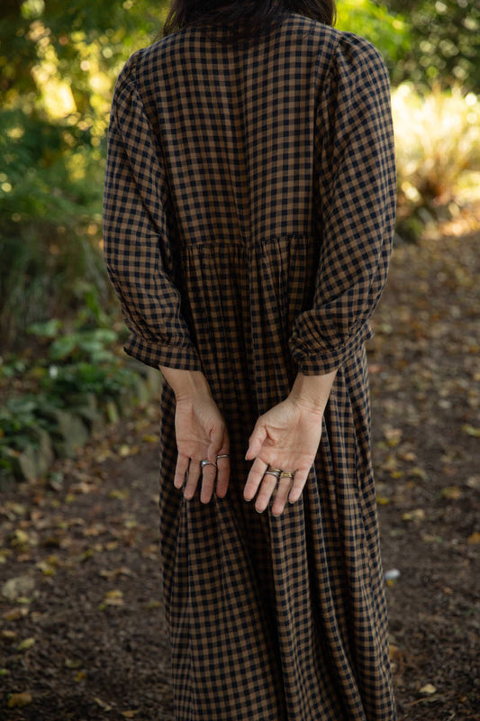 Orla Midi Dress - Chestnut Gingham