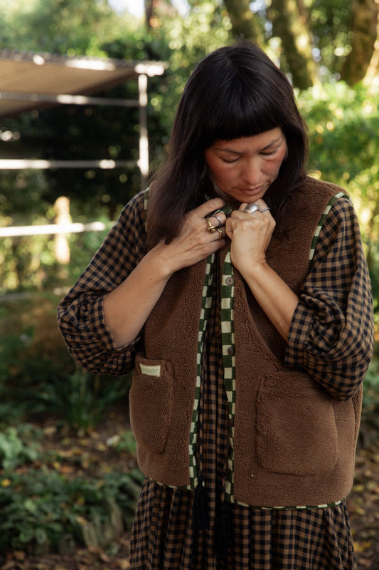 Reversible Gilet - Green Checkers