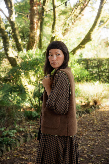 Reversible Gilet - Green Checkers