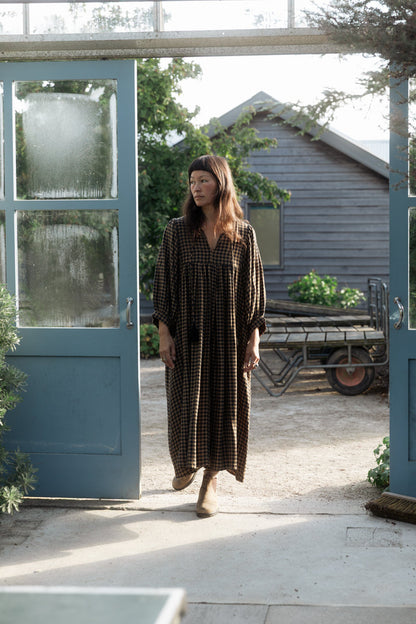 Orla Midi Dress - Chestnut Gingham