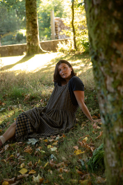 Wren Midi Dress - Chestnut Gingham