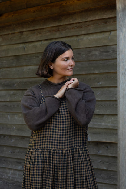 Wren Midi Dress - Chestnut Gingham