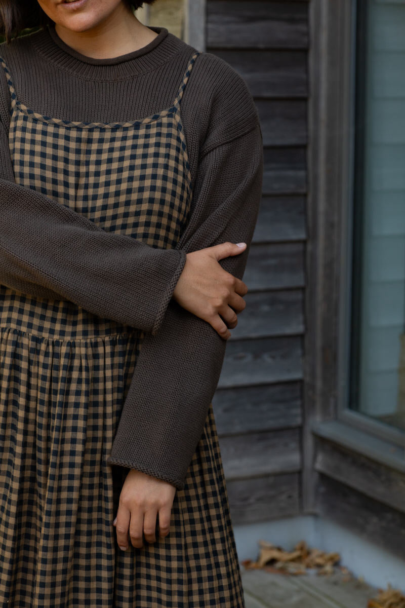 Pre-order: Wren Midi Dress - Chestnut Gingham