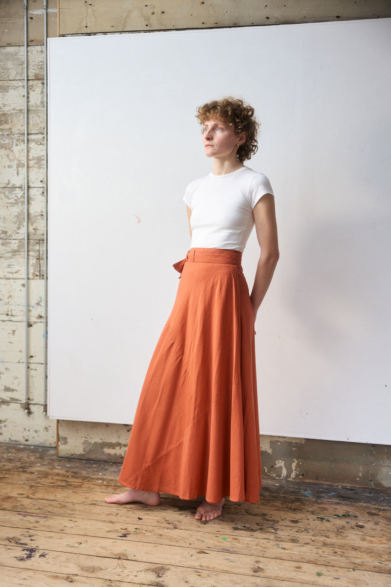Maxi Wrap Skirt - Baked Clay
