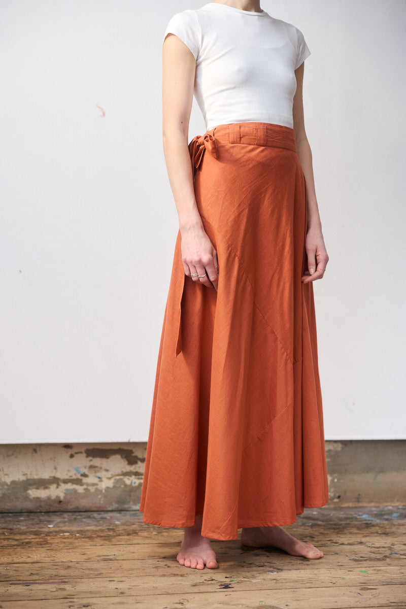Maxi Wrap Skirt - Baked Clay