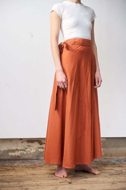 Maxi Wrap Skirt - Baked Clay