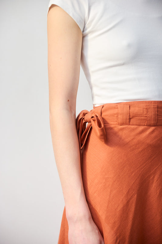 Maxi Wrap Skirt - Baked Clay