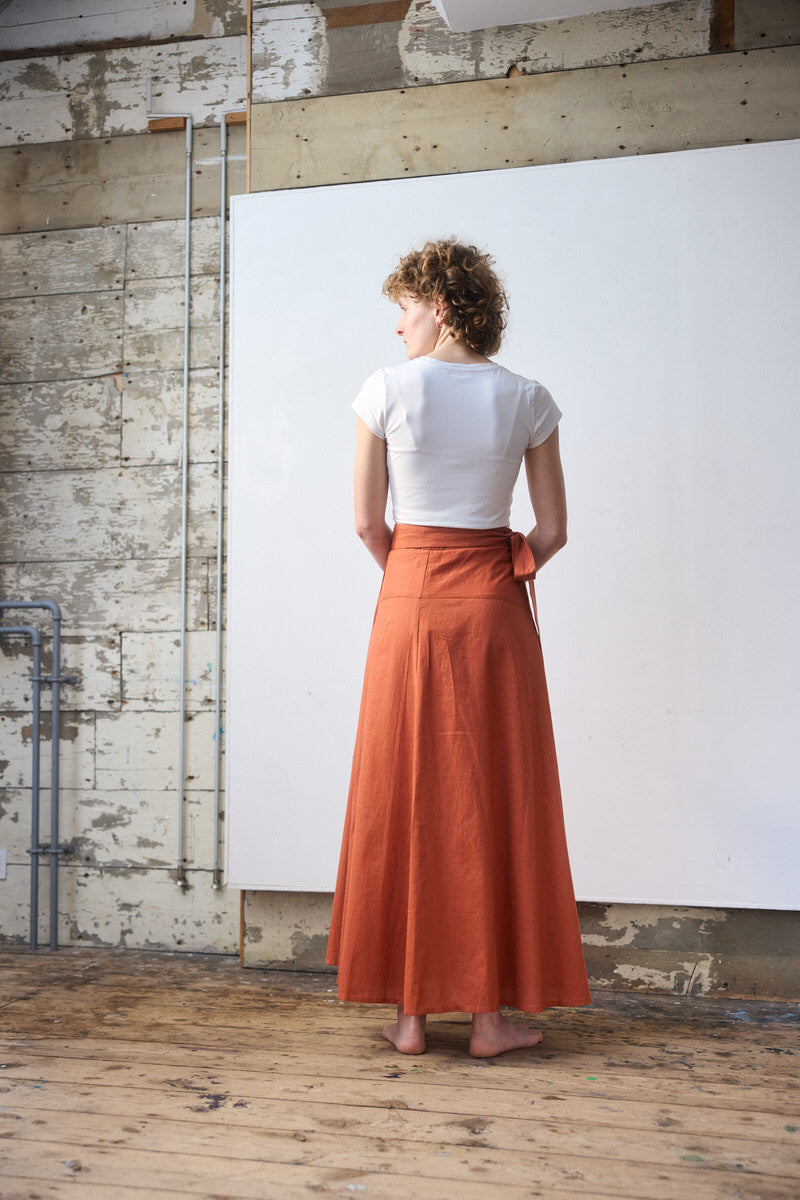 Maxi Wrap Skirt - Baked Clay