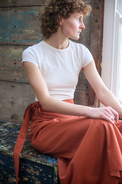Maxi Wrap Skirt - Baked Clay
