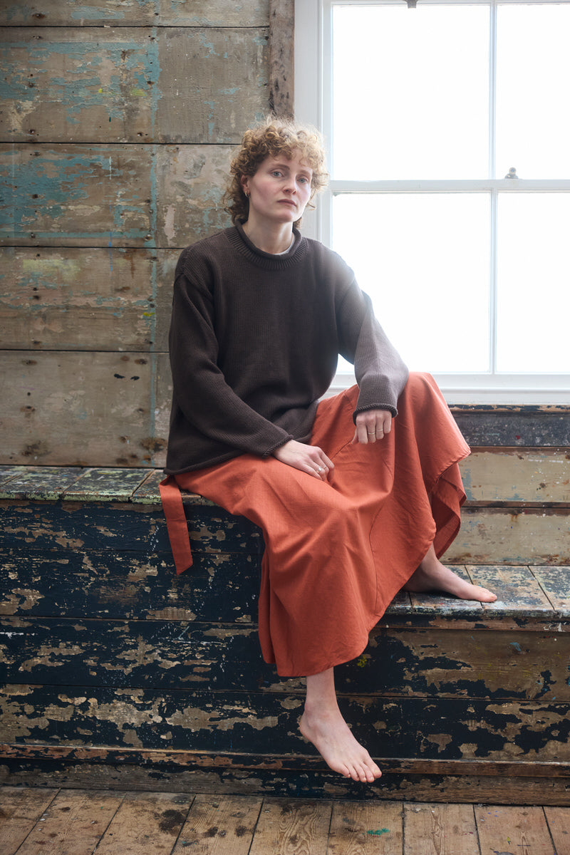 Maxi Wrap Skirt - Baked Clay