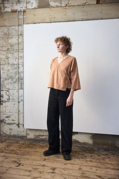 Sol Wrap Top - Crimson Lines