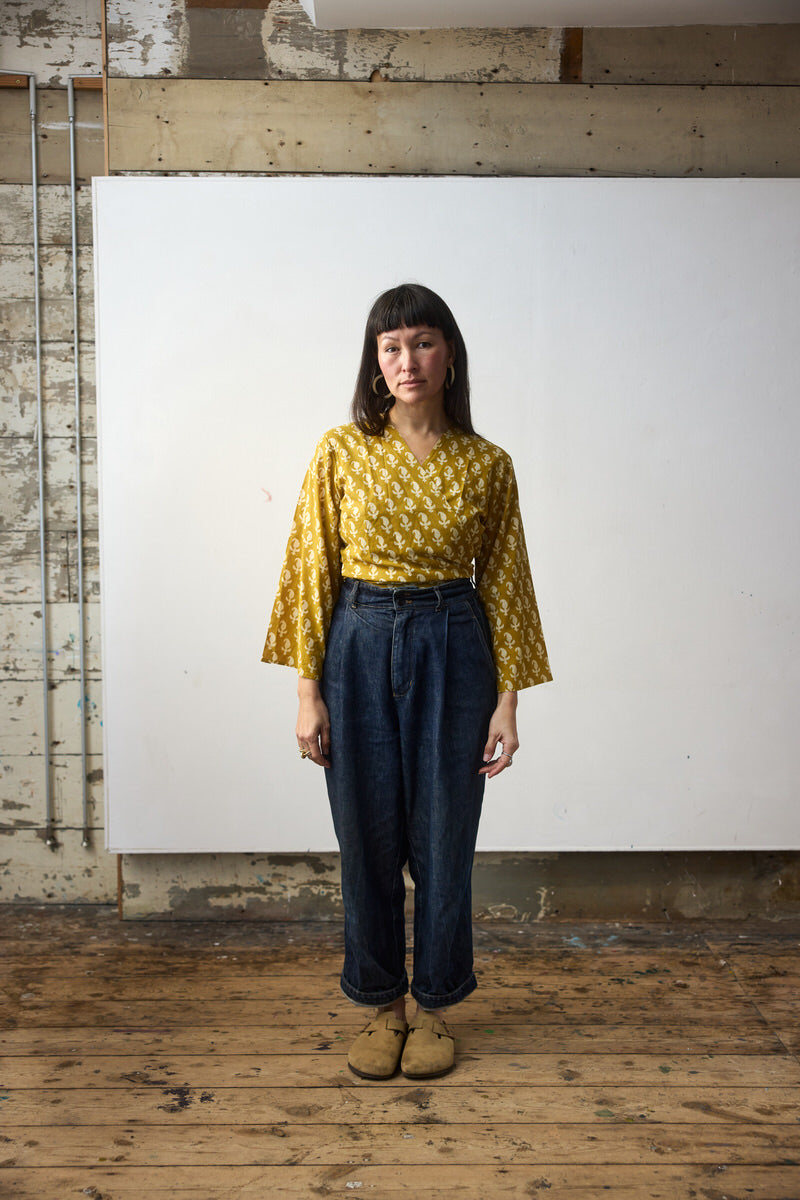Wrap Top - Ochre Paisley