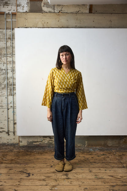 Wrap Top - Ochre Paisley