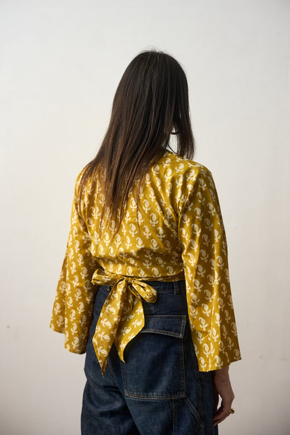 Wrap Top - Ochre Paisley