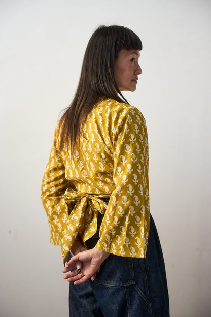 Wrap Top - Ochre Paisley