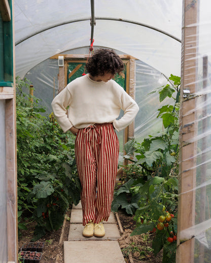 Striped Trousers - Ruby Red Stripe