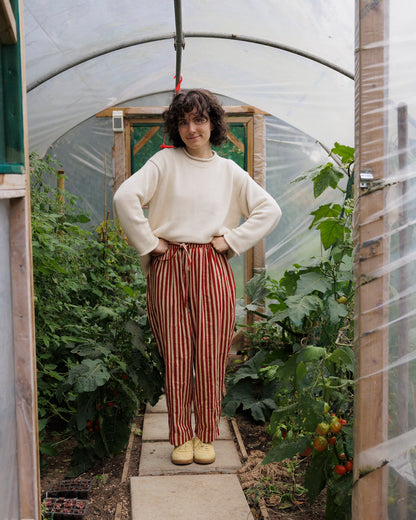 Striped Trousers - Ruby Red Stripe