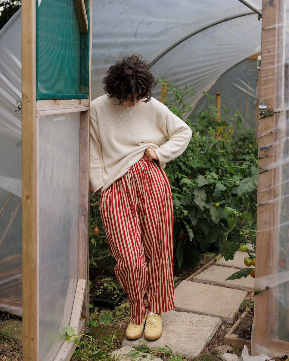 Striped Trousers - Ruby Red Stripe
