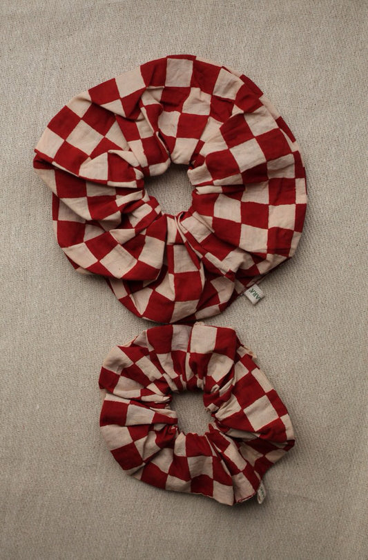 Hair Tie - Red Checkers