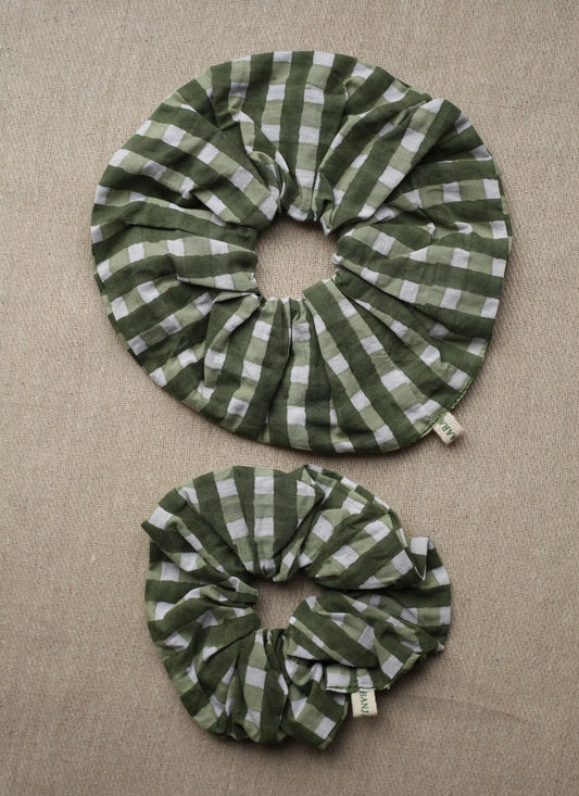 Hair Tie - Gingham Pea